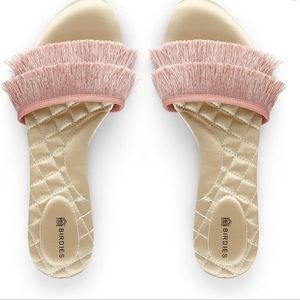 The Sparrow fringe sandal in blush - Birdies